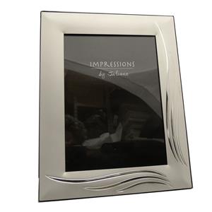 Silver Photo Frame - 7x5 Inch - Grass Blade Design - Hang/Stand