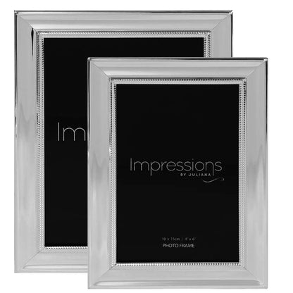 Impressions Silver Plated Frame With Beaded Edge 7x5 Inch