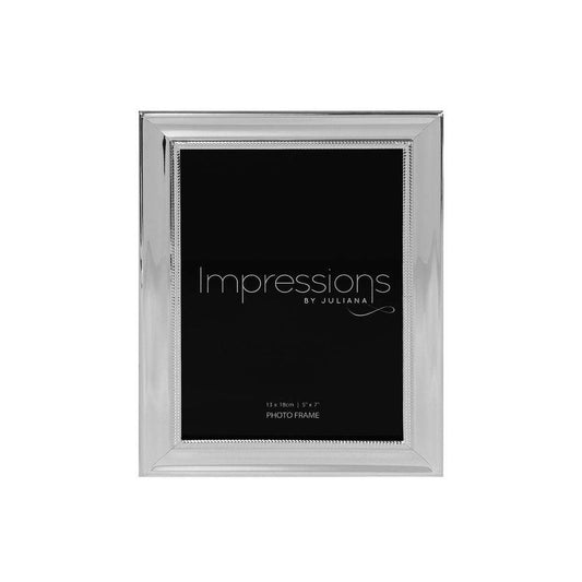 Impressions Silver Plated Frame With Beaded Edge 7x5 Inch
