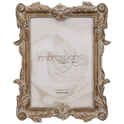 Impressions Antique Carved Wood Finish Photo Frame 7x5 Inch