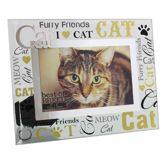 Best of Breed Glass Photo Frame with 3D Words - Cat