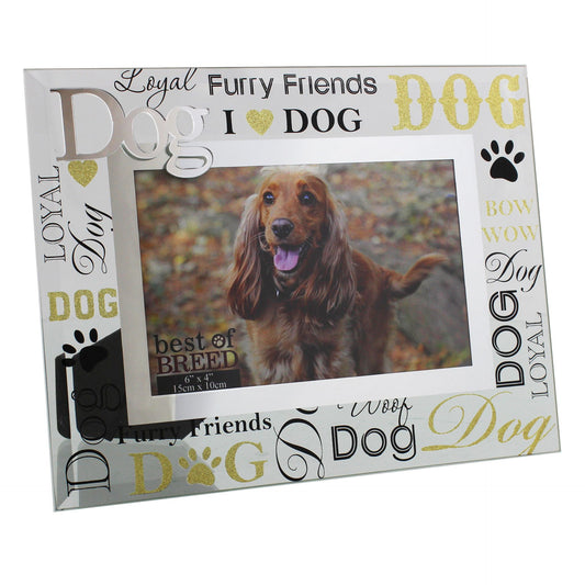Best of Breed Glass Photo Frame with 3D Words - Dog