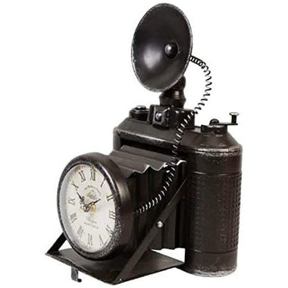 William Widdop Metal Mantel Clock - Camera with Flash