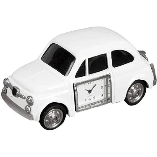 William Widdop Metal Miniature Clock - White Car