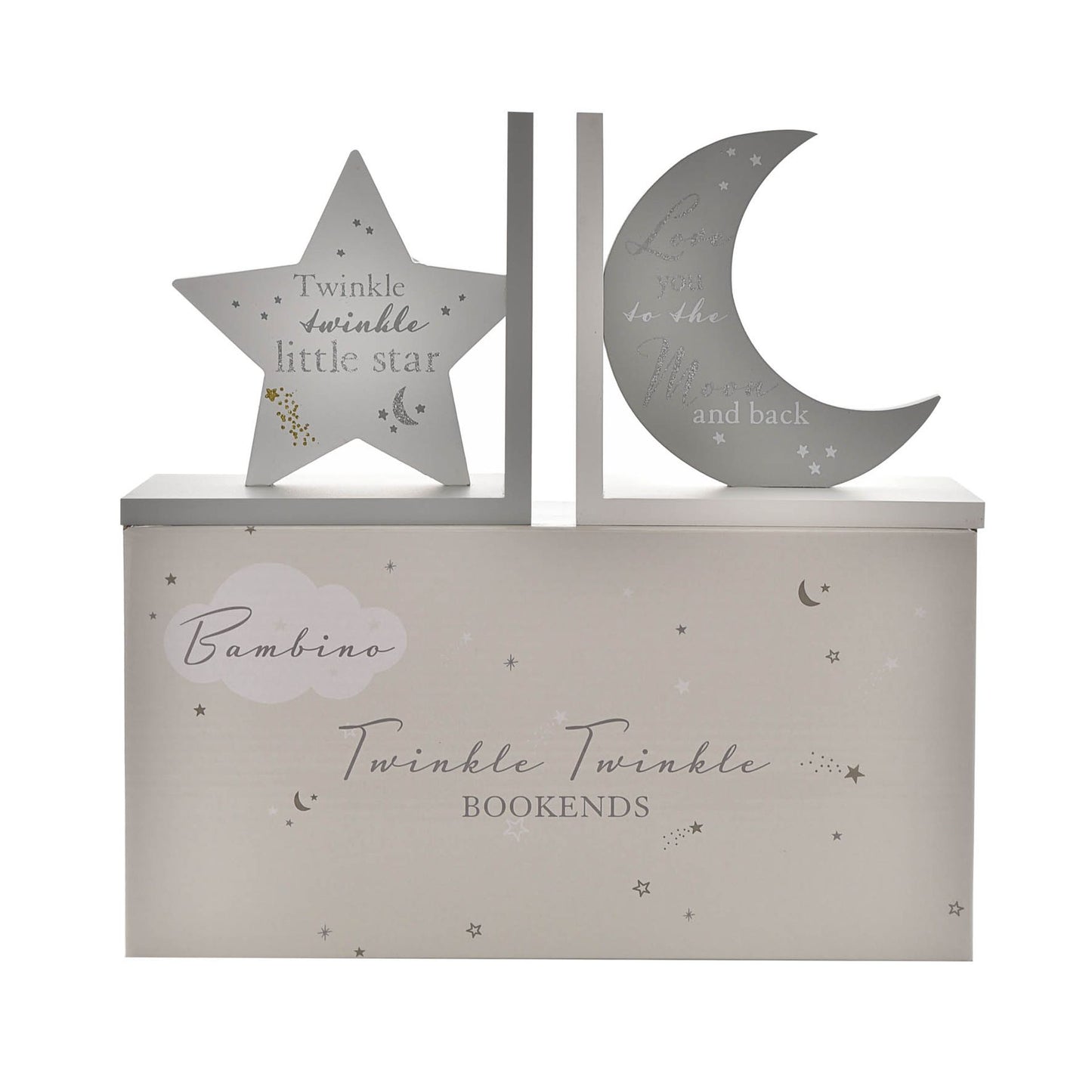 Star & Moon Bookends "Twinkle, Twinkle..." & "Love You..."