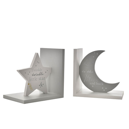 Star & Moon Bookends "Twinkle, Twinkle..." & "Love You..."