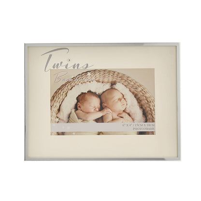 Bambino Silverplated 6x4 Twins Photo Frame