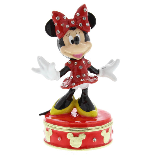 Disney Treasured Trinkets Minnie Mouse Trinket Box Crystals Jewelry Storage