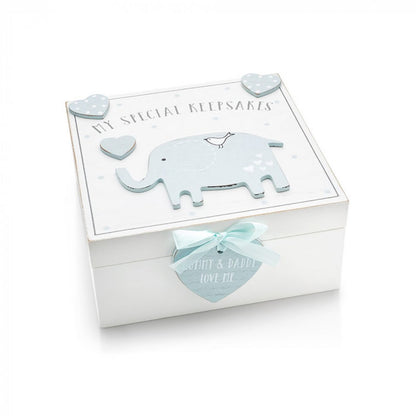 Baby Boy Keepsake Box Blue - 7.5 x 16 x 16.5 cm
