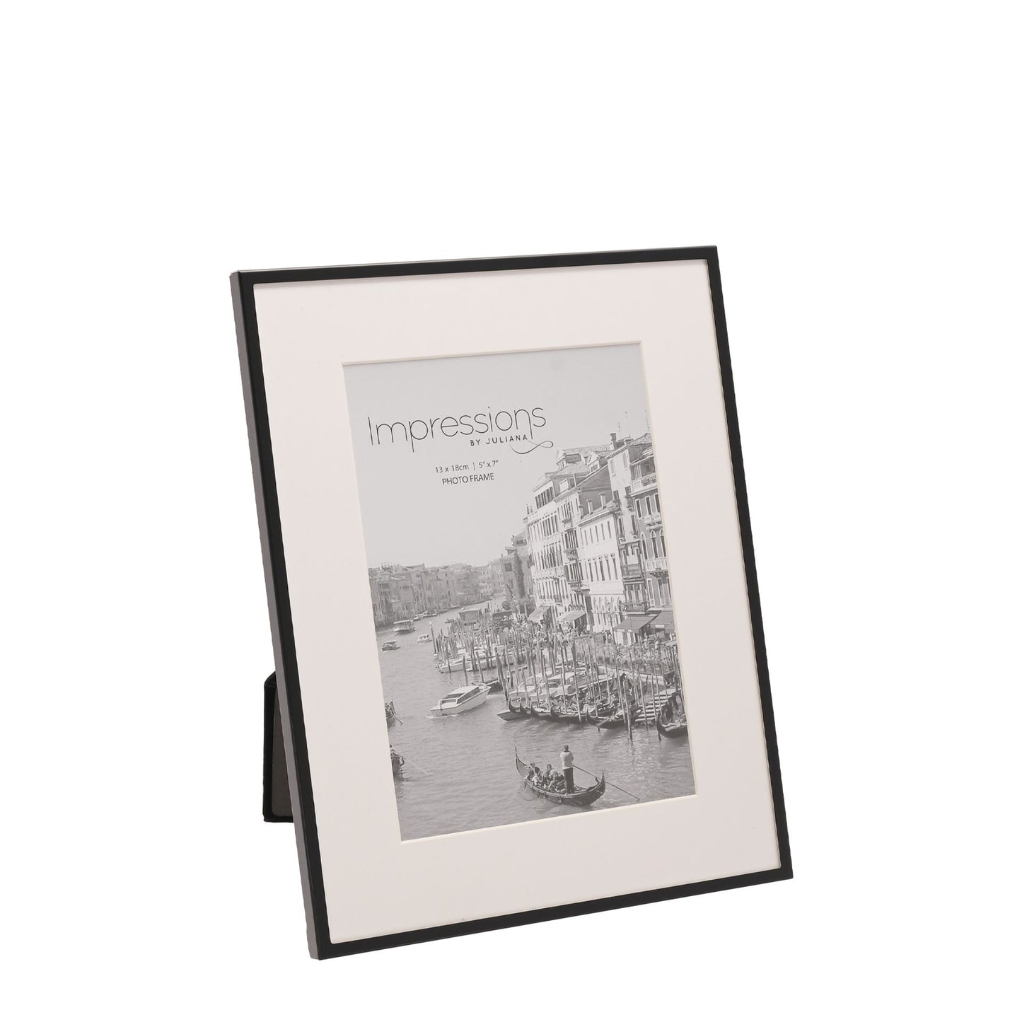 Impressions Matt Black Photo Frame | Internal Crisp White Mount | 5x7 inch