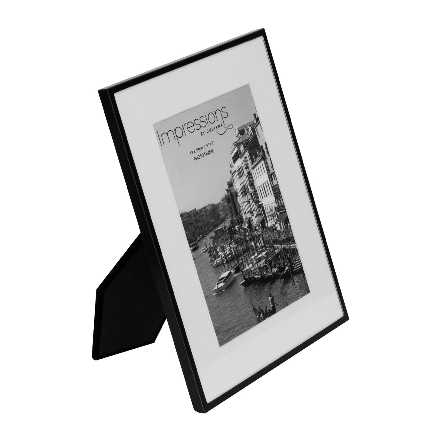 Impressions Matt Black Photo Frame | Internal Crisp White Mount | 5x7 inch