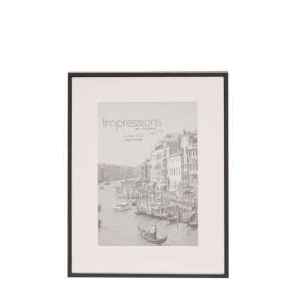 Impressions Matt Black Photo Frame | Internal Crisp White Mount | 5x7 inch