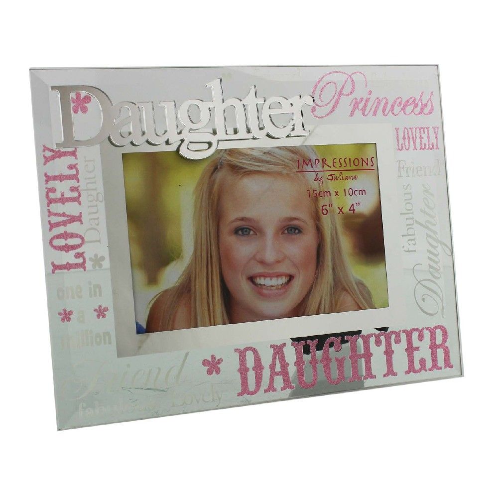 Daughter 3D Word Glass & Mirror Photo Frame