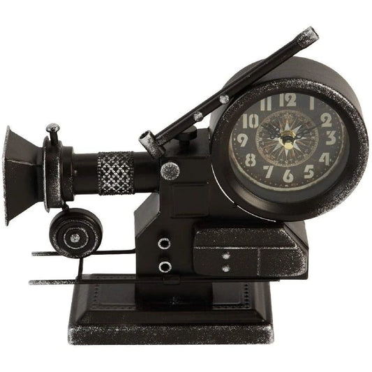 William Widdop Metal Mantel Clock - Film Projector
