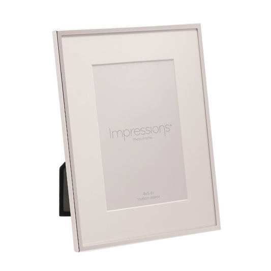 Impressions Silver Plated White Mount Photo Frame 6x4