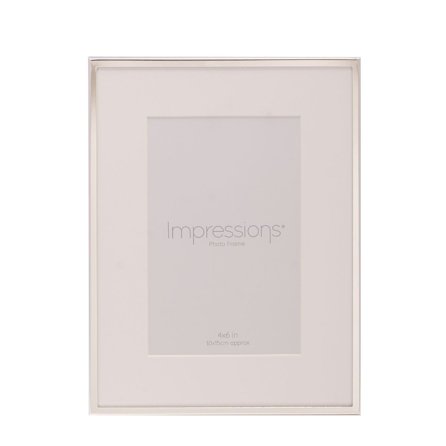 Impressions Silver Plated White Mount Photo Frame 6x4
