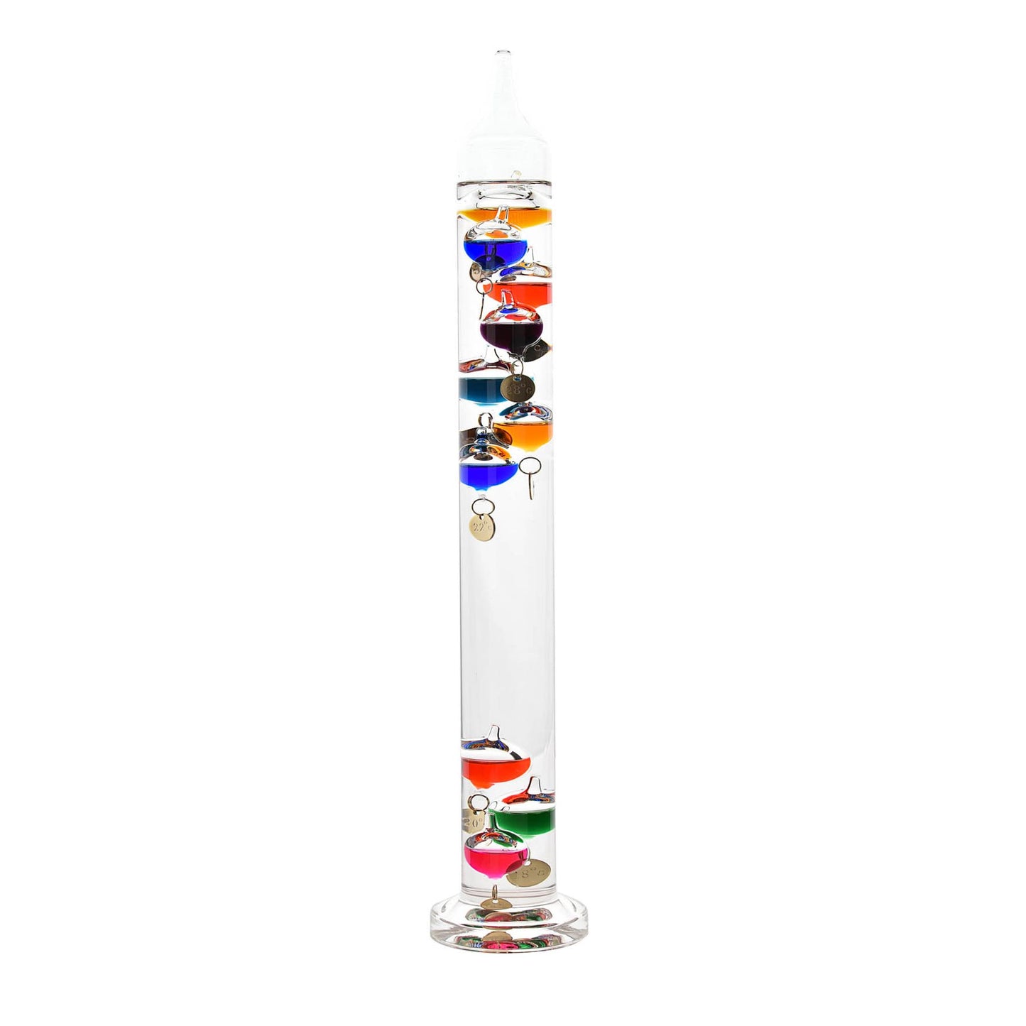 William Widdop Galileo Thermometer - 44cm Multi Coloured 10 Bulbs