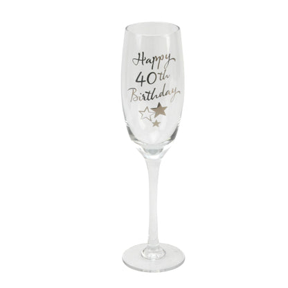 Happy 40th Birthday Champagne Flute with Gift Box