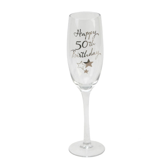 Happy 50th Birthday Champagne Flute with Gift Box