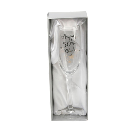 Happy 50th Birthday Champagne Flute with Gift Box