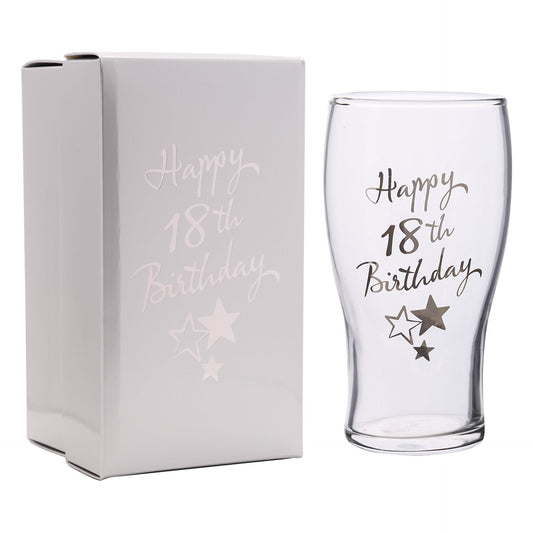 Juliana Happy 18th Birthday Gift - Pint Glass in Gift Box