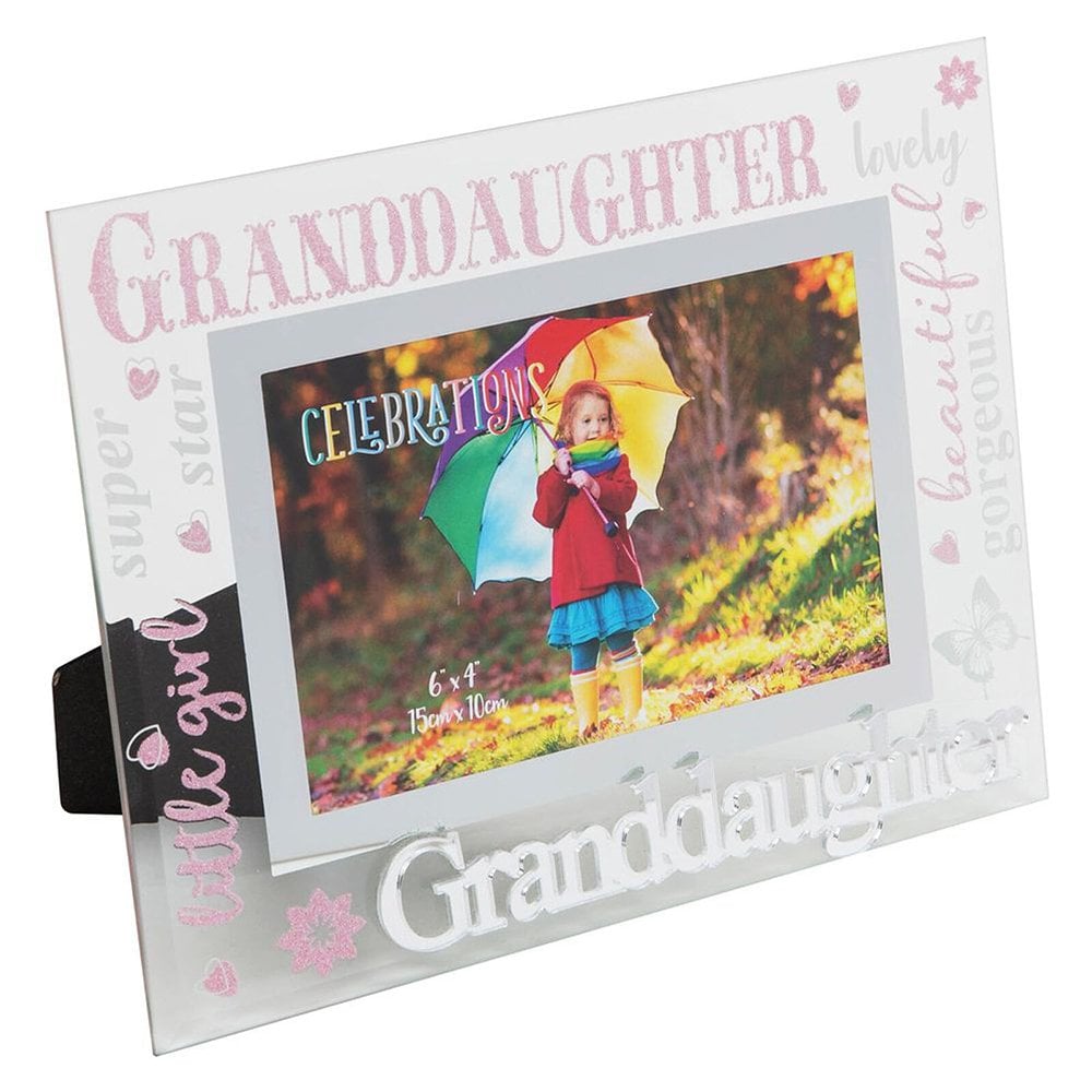 Granddaughter 3D Word Glass & Mirror Photo Frame