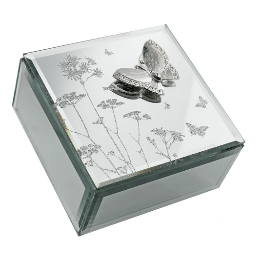 Butterfly Glass Jewellery Box | 7 x 12 x 12 cm