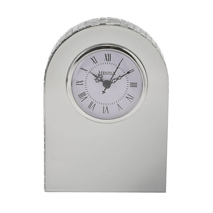 Arched Mirror Glass Mantel Clock with Roman Numerals
