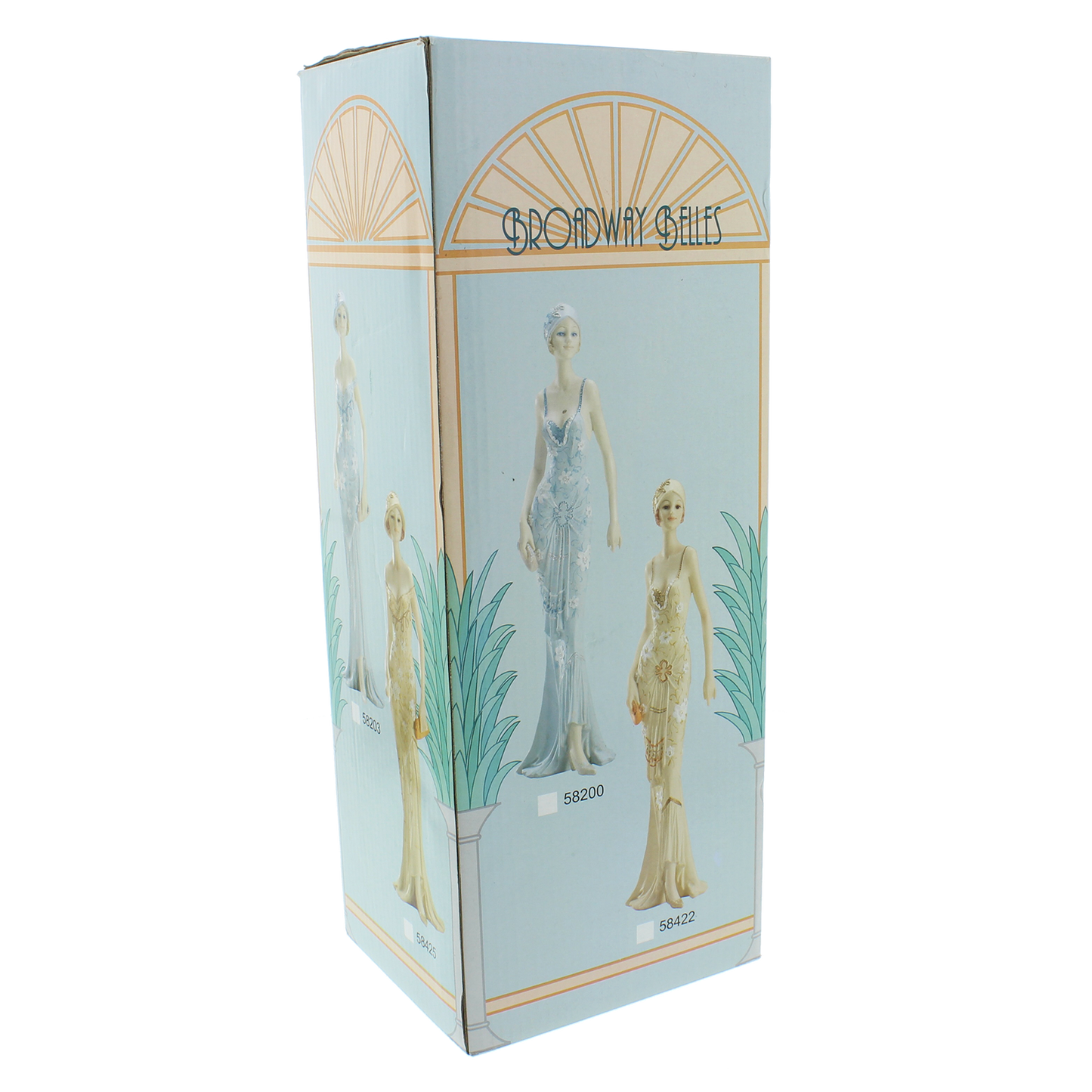 Broadway Belles Lady Figurine - Teal Dress, Hand To Head