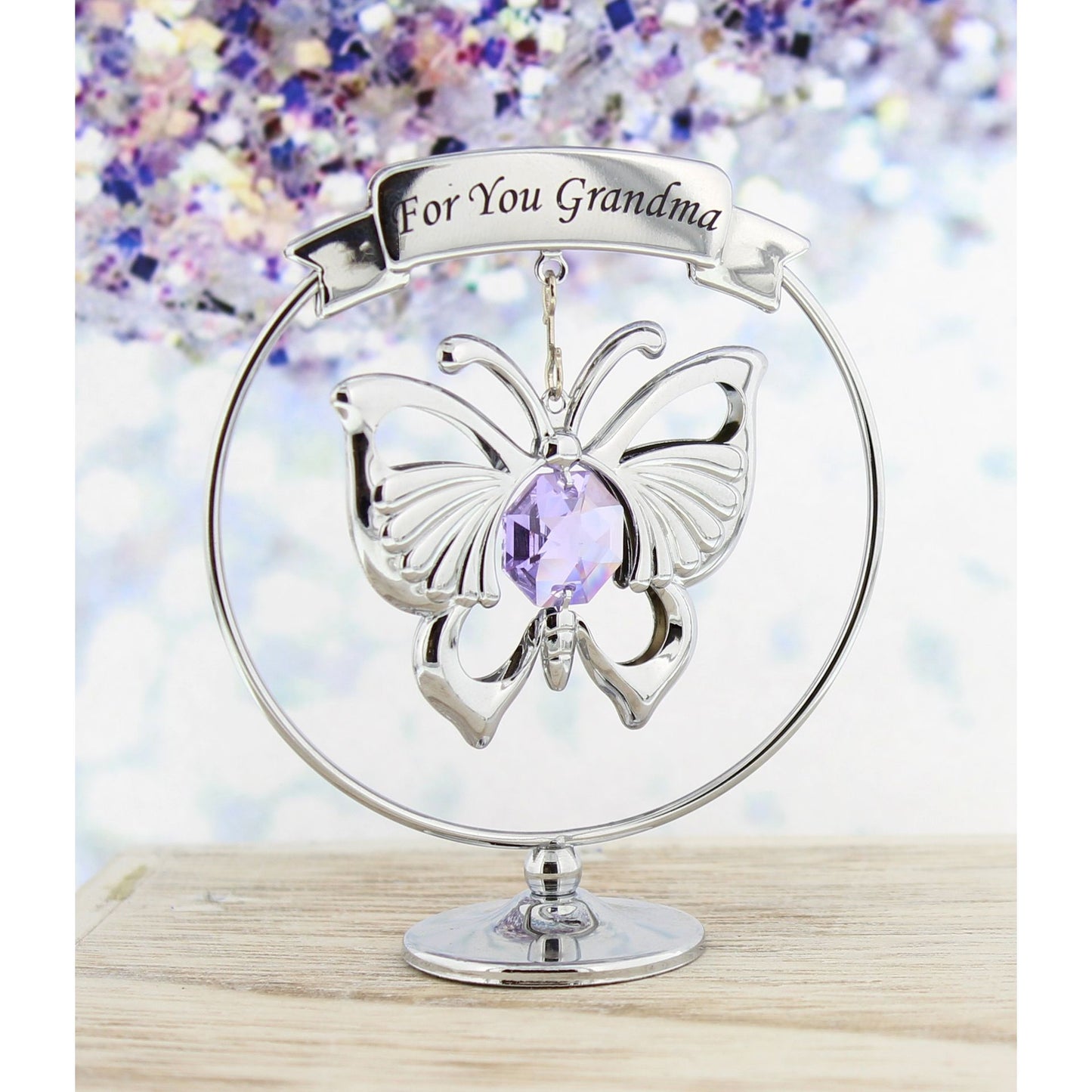 For you Grandma Strass Swarovski Crystal Butterfly Design by Crystocraft