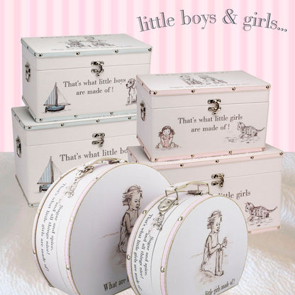 Petit Cheri "Little Girls" Set of 2 Luggage Storage Boxes - Faux Leather
