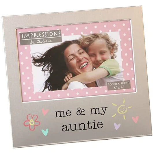 Me and My Auntie Photo Frame Brushed Aluminium Juliana Collection