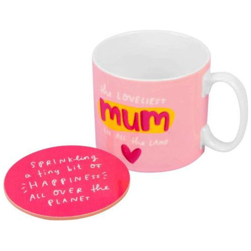 The Happy News Mug & Coaster Set - Loveliest Mum Gift Set