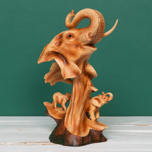 Naturecraft Elephant Wood Effect Resin Figurine