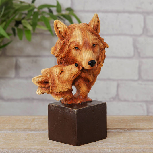 Naturecraft Wolves Wood Effect Resin Figurine