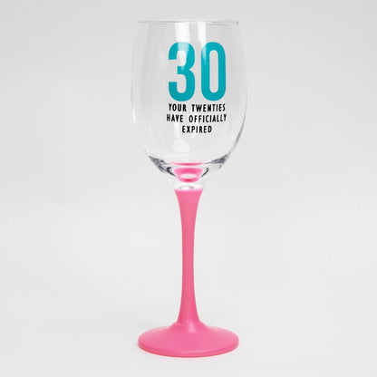 Oh Happy Day! Birthday Wine Glasses 30