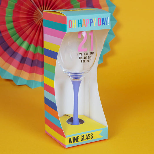 Oh Happy Day! Birthday Wine Glasses 21