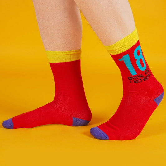 Men's Socks | Fun 18th Birthday Gift | 18th Birthday Socks for Men | Size 7-11