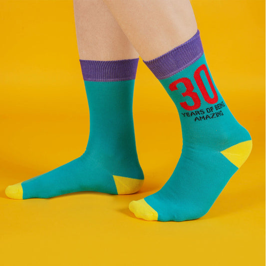 Men's Socks | Fun 30th Birthday Gift | 30th Birthday Socks for Men | Size 7-11