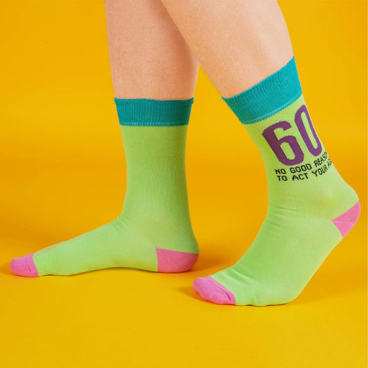Men's Socks | Fun 60th Birthday Gift | 60th Birthday Socks for Men | Size 7-11