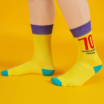 Men's Socks | Fun 70th Birthday Gift | 70th Birthday Socks for Men | Size 7-11