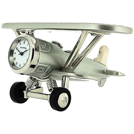 Hometime Metal Miniature Clock - Bi Plane