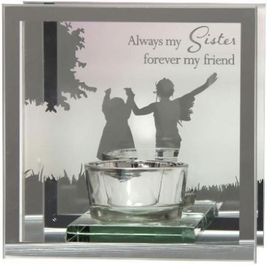 Reflections from the Heart Mirrored Tealight - Always My Sister Forever My Friend