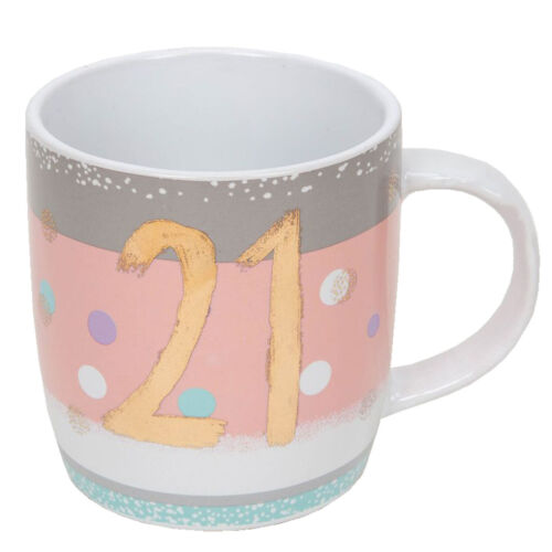 21st Birthday Mug - Pink & Grey