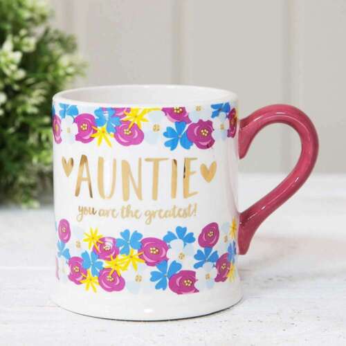 Celebrations Quick Silver Perfect - Auntie Mug - Floral