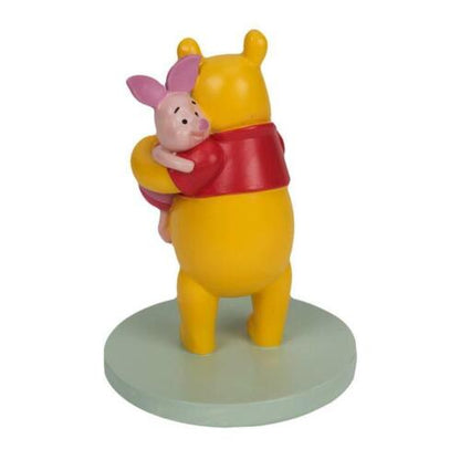 Disney Winnie The Pooh Holding Piglet Figurine - 10.9 x 8.2 x 8.2cm