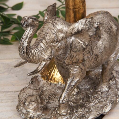 Naturecraft Silver Elephant and Gold Palm Tree Figurine Ornament