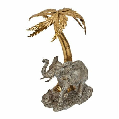 Naturecraft Silver Elephant and Gold Palm Tree Figurine Ornament