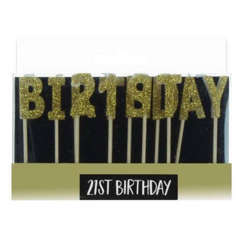 21st Birthday Candles - Gold