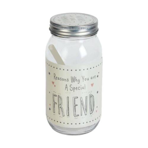 Love Life Glass Wish Jar - Special Friend Message Jar